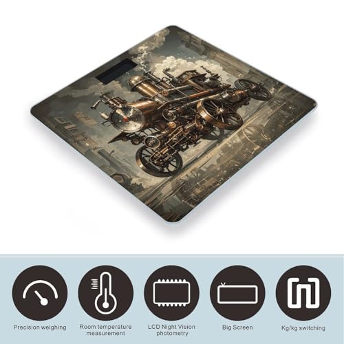 Báscula Digital Estilo Steampunk de Vidrio Templado miniatura 3