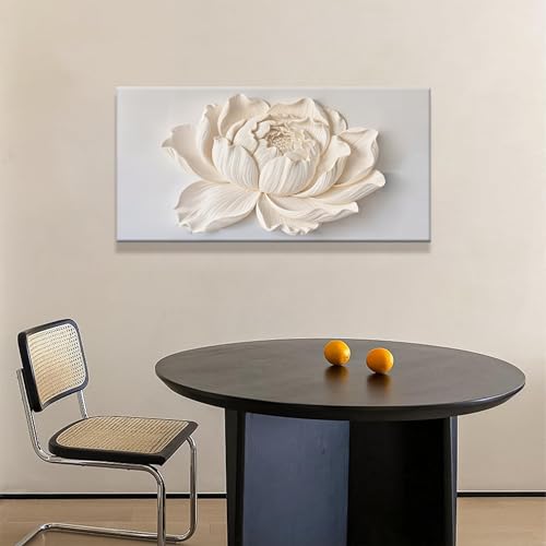 Image of TAIJXAGSG Canvas Wall Art Decor Painting White Flower Plants Wall Decor Botanical Modern Wall Art Print Paintings Decorations Artwork Pictures For Bedroom Living Room Home Office Artwork 20 inchx40 inch
