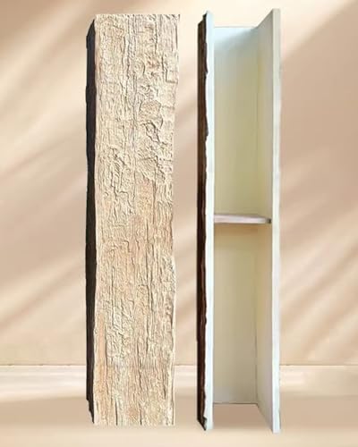 Rustic Farmhouse Faux Wood Beams Easy to Hang, Attic Ceiling Decorative Beam U Shaped, Waterproof Lightweight PU Wooden Beams for Home Remodeling