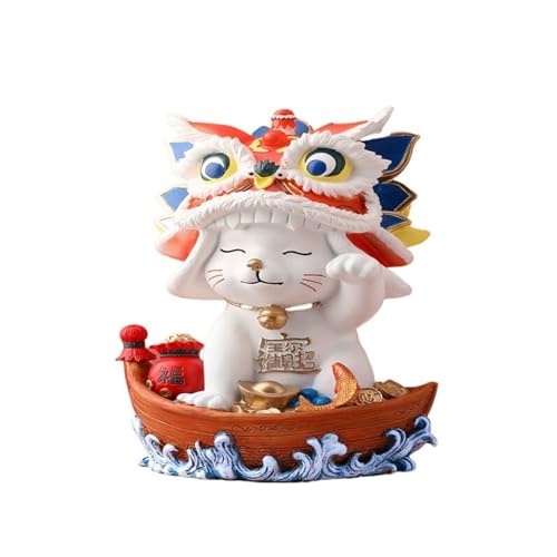 Excellent cadeau pour une nouvelle maison - Figurine chat porte-bonheur de pendaison de crémaillère