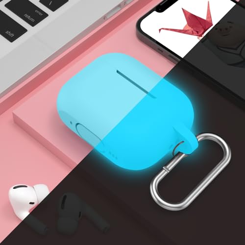 Image of for AirPods Pro 2nd 1st Generation Case Cover with Keychain, Protective Soft Silicone Skin Accessories for Apple AirPods Pro Charging Case 2022 /2019, Front LED Visible, Fluorescent Blue