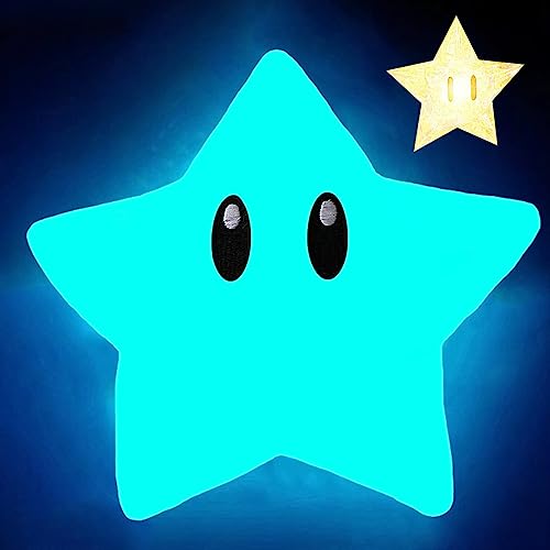 Super Star Plush,Glowing Super Stars Plush Pillow,Fluorescent Plush Toy, Glow in The Dark Star Plush, All Star Collection Star Man Stuffed Plush