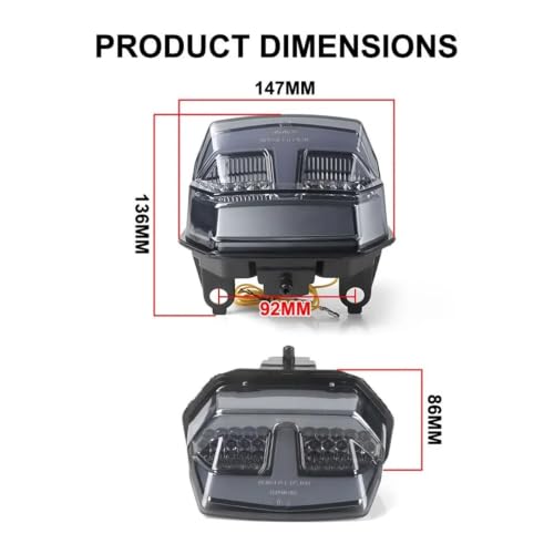 Luz trasera LED para CRF1100L Africa Twin 2020-2024 con intermitentes 3