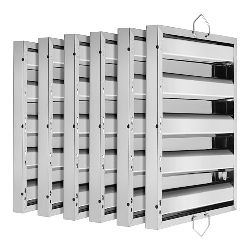 New Star Foodservice 54361 Stainless Steel Hood Filter, 20' W x 16' H, Set of 6