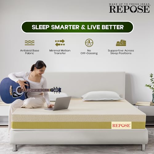 Image of Repose Latexo Natural Latex Mattress | 5 Years Warranty,King Size Bed, Medium Firm, HR Foam with Latex, 6 Inch (75x72x6 Inchs)