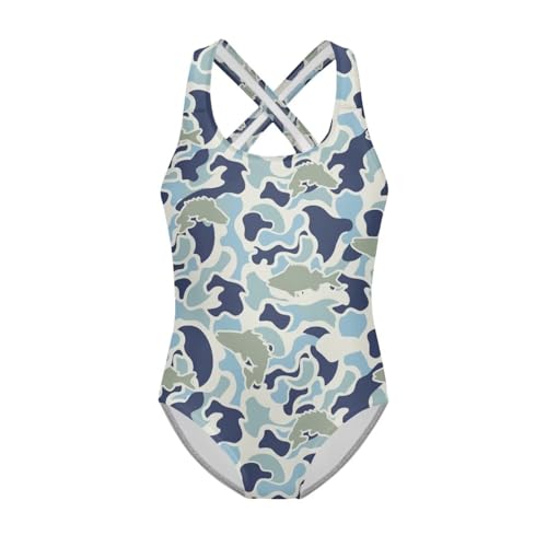 Image of INSTANTARTS Girls One Piece Swimwear Sleeveless Crossback Swimsuits