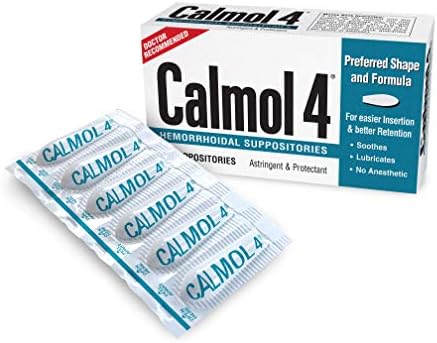 Calmol 4 Hemorrhoidal Suppositories with Soothing Natural Ingredients, 24 Count