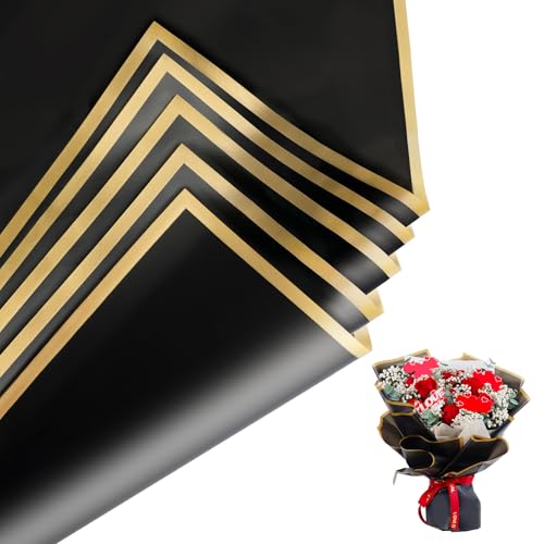 Duyasurs 20 Sheets Floral Wrapping Paper, Waterproof Bouquet Wrap...