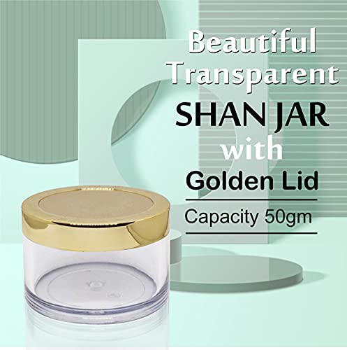 Image of Zenvista Empty Cosmetic Containers, Acrylic Jars, Small Containers For Cosmetics, Lip Balm Containers, Transparent Jar With Gold Cap-50gm (Pack of 5)