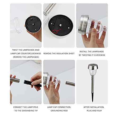 Toonshare 6Pack Solar Lights Outdoor Waterproof, Waterproof Solar Stake Lights, Decorative Garden Stake Lamp, Landscape Light For Lawn Patio Yard Parties Walkway (White Light) #TOP3