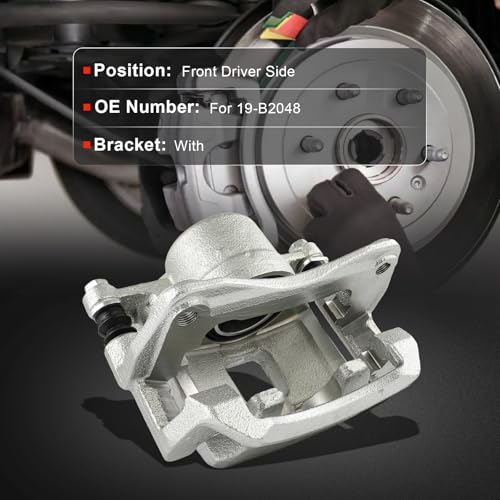 Image of cciyu Front Left Disc Brake Caliper Assembly with Bracket 19-B2048 | For Chevy For Prizm L4 1.8L 1998-2002, For Toyota For Corolla L4 1.8L 1998-2002