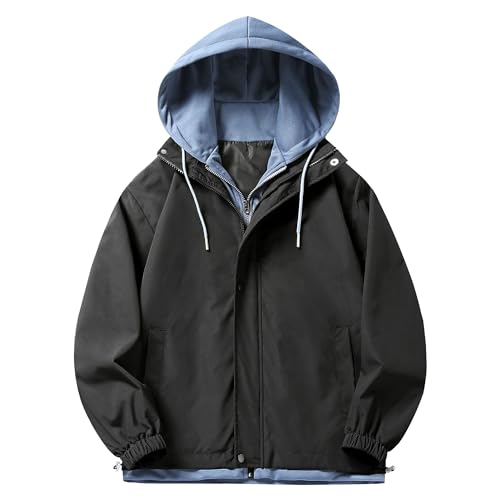 Veste légère à capuche style fausse veste deux pièces