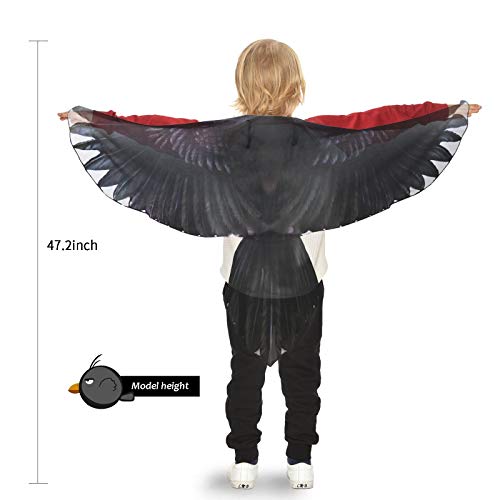 IROLEHOME Bird-Costume-Parrot-Wings for Kids with Bird Headbands, Boys Girls Eagle Dress-up Cape Christmas Gifts Party Favors