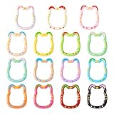 Magibeads 15Pcs Alloy Cat Key Rings Cute Spring Gate Rings Snap Hook Cat Head Clasps Clips Small Keyrings Carabiner Buckles for Bag Purse Strap Keychain Making Findings