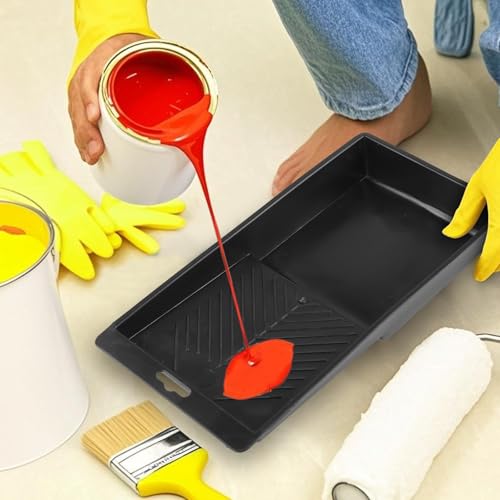 CHUIFAI 15 Stück Kunststoff Farbwanne Schwarz, 30 x 15,5 cm Lackierwanne Groß, Lackschale Kunststoff Farbschale für Wandfarbe, Malerzubehör