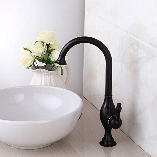 Robinet de lavabo rétro et cuisine vintage, le mitigeur noir antique pour votre îlot