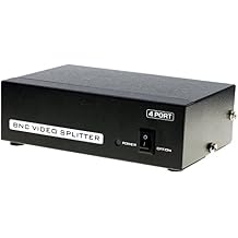 4 Ports BNC Video Splitter 1 in 4 Out BNC Coaxial TV CCTV DVR Composite Video Adapter Black