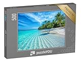 puzzleYOU: Puzzle 500 Teile „Tropischer Strand auf den Malediven“ – aus der Puzzle-Kollektion Natur, Inseln, Insel & Meer, Indischer Ozean