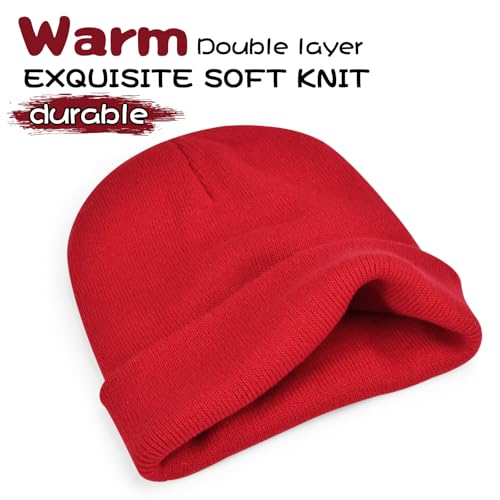 Image of ZOORON Beanie for Men Women Warm Winter Hat Unisex Soft Knit Cuffed Beanie