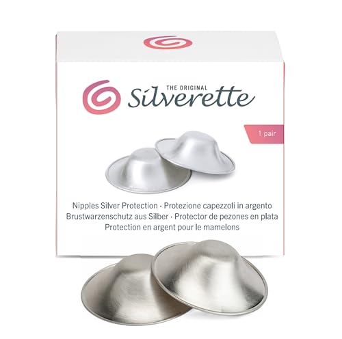 Silverette das Original, Silberhütchen aus massivem Sterlingsilber (Nicht EINFACH VERSILBERT): Schutz für Brustwarzen stillender Mütter. 4 Größen: Small, Small+O-Feel, M, M+O-Feel-Ringe (M)