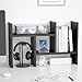Jerry & Maggie - Desktop Organizer Office Storage Rack Adjustable Wood Display Shelf - Free Style Double H Display - True Natural Stand Shelf - Black
