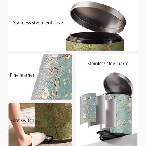 Amazon.com: Elegant Blue PU Leather Trash Can - 10L Antique Style