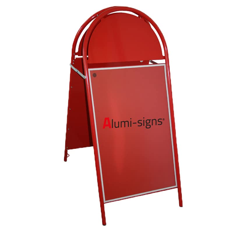Alumi-signs Tubular A-Board with Arched Header (Red, A2)