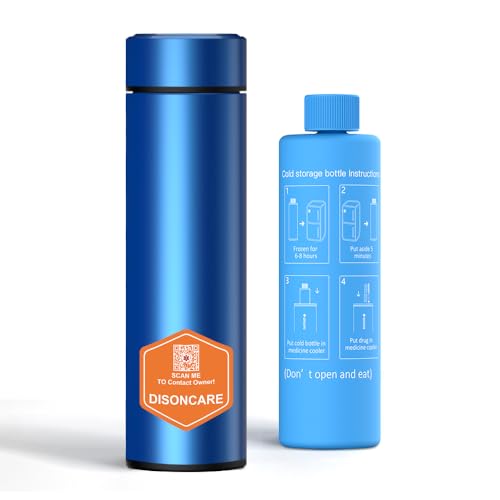 DISONCARE 60H 4 Pen Insulin Cooler Travel Case 2-8 Degrees Biogel Insulated Medicine Cooler Bag Epipen Case Compact for Diabetic Travel TSA Approved with 2 Ice Pack