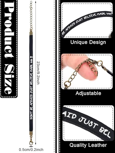 Image of Sureio 15 Pcs Christian Gift Bracelets for Women Men Inspirational Leather Religious Bible Verse God Faith Scripture Bracelet