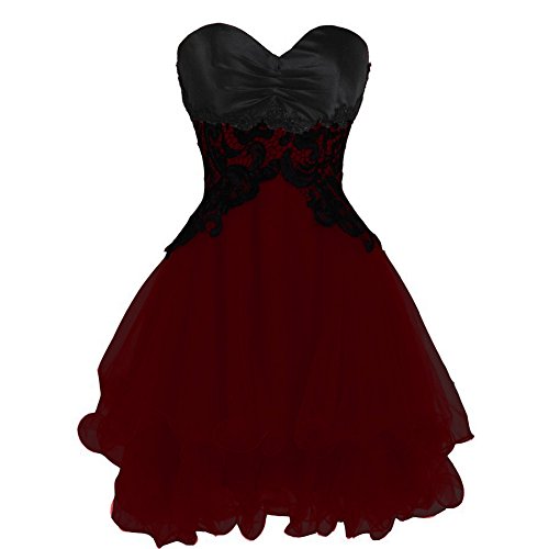 Amazon.com: Tulle Black Short Gothic Prom Homecoming Dress Cocktail Gown  Burgundy US 2 : Clothing, Shoes & Jewelry