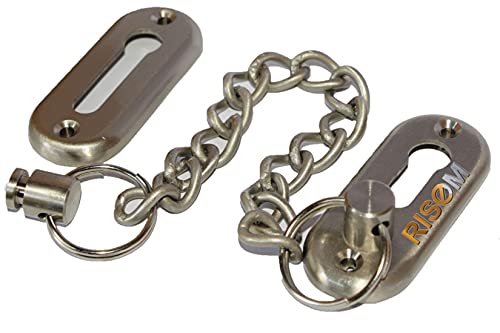 RiseOm Lite Door Chain Lock of Brass/Door Security Chain Guard/Latch Lock for Inside Door (10, Silver - Lite Chain) (B093377W2M) Amazon Price History, Amazon Price Tracker
