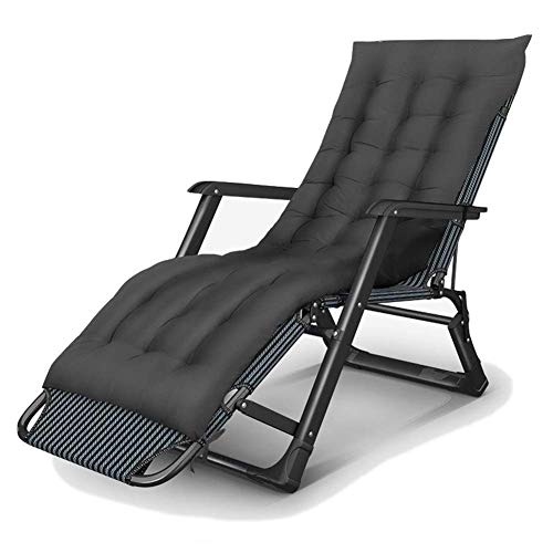 Chaise d'extérieur pliante inclinable zero gravity stable pour parc noir - 2