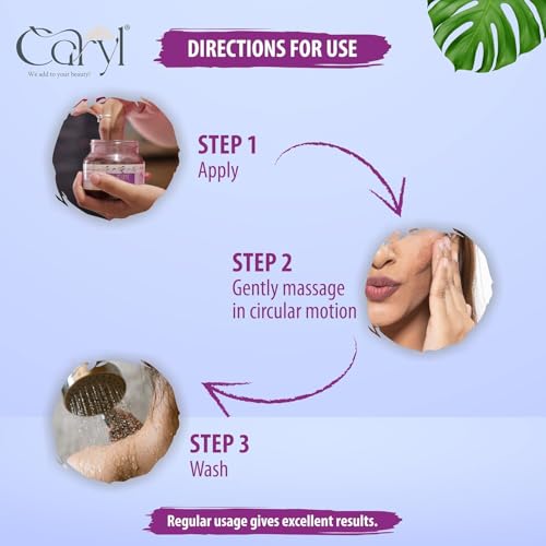 Image of Caryl 200 gm Clean & Clear Sugar Face Scrub | Tan & Dirt Removal Scrub | Skin Exfoliating, Removes Blackhead, Dead Skin | Face & Body Scrub for Women & Men | All Skin Types | Paraben & Sulfate Free