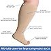 Hotfiary 1 Pair Plus Size Compression Socks-Up to 7XL Wide Calf 20-30 mmHg Compression Sock for Women Men Open Toe Stockings