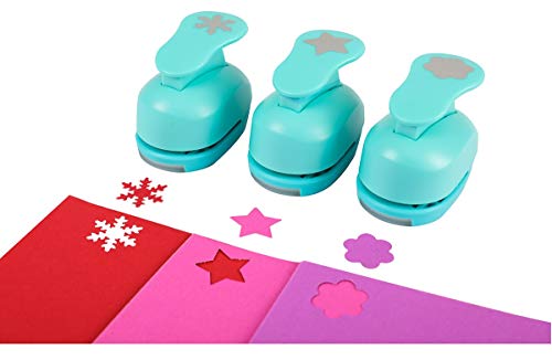 Mosypt 3Pcs Scrapbook Paper Punches Size 1 Inch Snowflake & Star & Flower Punches For Paper Crafts Kids Preschool Teacher #TOP1