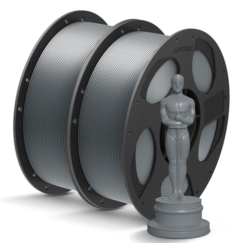 Image of ANYCUBIC PLA+ 3D Printer Filament Bundle, PLA Plus 1.75mm Dimensional Accuracy + /- 0.02mm, Fit Most FDM 3D Printers, 1KG Spool, 2KG Texture Grey