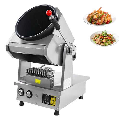 Automatic Stir Fry Machine Countertop Cooker with Water Spray & Drum Design –Propane Smart 360° Cooking Machine Capacity 1.5L-9.3L,110V 100W