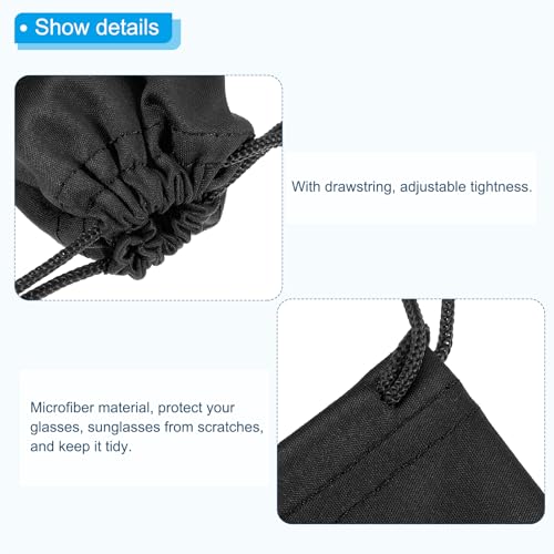 Image of PATIKIL Microfiber Glasses Bag, Sunglasses Pouch Eyeglass Bag Soft Sunglass Case with Eyeglasses Cleaning Cloth