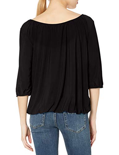 Star Vixen Women's Elbow-Sleeve Peasant Top with Keyhole Tie2
