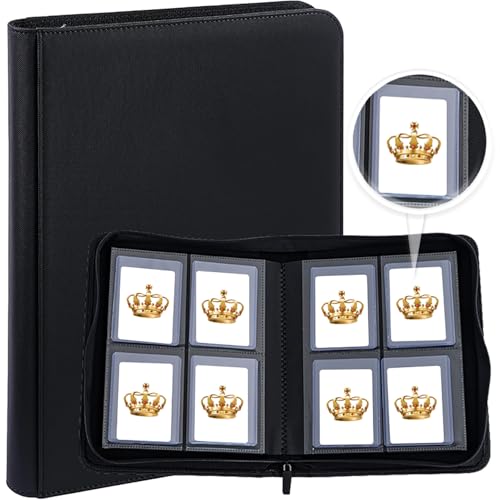 ANIXITECH Toploader Binder,4-Pocket Double Sided Top Loaders Binder,Holds 128 Cards in 3