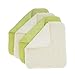 Natural Organic Bamboo and Cotton Dual Sided Washcloths Hand Towels Ultra Soft for Shower Bath Spa, Gentle for Body Face Sensitive Baby Skin, Pack of 4(Green and White)