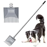 CKLT Heavy Duty Pooper Scooper 66in Tempered Spring Steel Scoop Long Stainless Steel Handle Dog Pooper Scooper for Large Dogs Outdoor Pet Waste Removal Shovel
