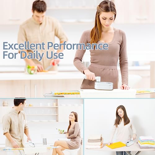 Portable Mini Steam Iron with Digital Screen, 2 in 1 Dry and Wet Ironing Handheld Clothing Steamer Small Iron with 8 Preset Steam & Temp Settings for Variable Fabric, 180° Rotatable Fast Heat-Up Iron for Home And Travel , w/Travel Pouch & Stand