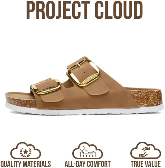Project Cloud 100% Genuine Leather Flat Sandals for Women 2026 Comfortable Beach Essentials Womens Sandals Memory Foam Vacation Essentials Slides for Women Footwear (Santorini) - Image 4