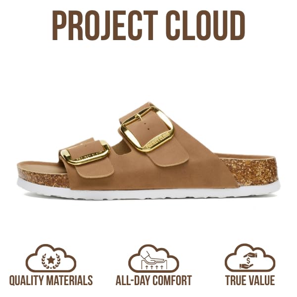 Image of Project Cloud 100% Genuine Leather Footbed Sandals for Women (Santorini)