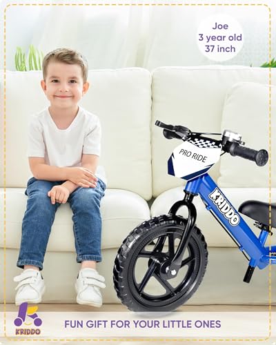 Image of KRIDDO Pro Toddler Balance Bike 2+ Year Old with Hand Brake and Kickstand