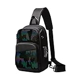 Avarmora Brusttasche Sling Bag Herren Wasserdichte Schultertasche für 10.2 Zoll iPad mit Passwortschutz Usb-Ladeanschluss Crossbody Bag UmhäNgetasche für Arbeit Reisen Radfahren Wandern