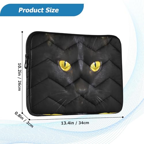 Funda para portátil de 13-14 pulgadas con diseño ojos de gato amarillos miniatura 3