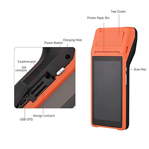 Irfora Handheld PDA Printer Smart POS Terminal Wireless Portable Printers Intelligent Payment Terminal Function BT/WiFi/USB OTG/ 3G Communication