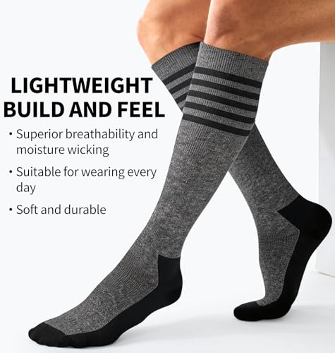 Image of Copper Compression Socks Women & Men Circulation(6 pairs) - Best for Running, Nursing, Hiking, Recovery & Flight Socks